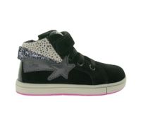 Baskets GEOX B Trottola G. C pour tout-petits, semelles respirantes, mi-montantes, en cuir véritable avec fermeture velcro, chaussures pour bébé B164AC 022NF C0922, noires