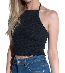 COURSE Damen Crop Top stylisches Sommer-Shirt Tank-Top 900679 Schwarz