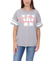 T-shirt oversize pour femme COURSE, style universitaire, en coton, pour l'été et les loisirs, 901261, gris clair