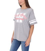 T-shirt oversize pour femme COURSE, style universitaire, en coton, pour l'été et les loisirs, 901261, gris clair