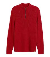 Herren Strick-Troyer klassischer Strick-Pulli mit Reißverschluss Langarm-Pullover Große Größen 978933 Rostrot