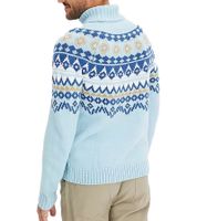 Herren Strick-Pullover mit geometrischen Muster Freizeit-Sweater Große Größen 955017 Blau