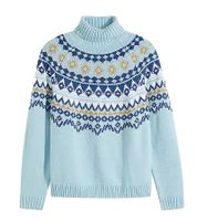 Herren Strick-Pullover mit geometrischen Muster Freizeit-Sweater Große Größen 955017 Blau
