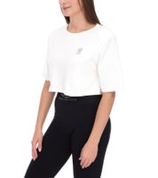 YOU DO YOU Damen T-Shirt im Cropped-Style Fitness-Top mit Rücken-Cut Out Baumwoll-Shirt 905051 Weiß