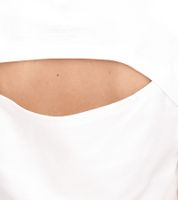 YOU DO YOU Damen T-Shirt im Cropped-Style Fitness-Top mit Rücken-Cut Out Baumwoll-Shirt 905051 Weiß