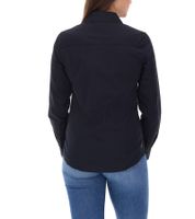 ELEVATE Camisa de manga larga Hamell, blusa sencilla para mujer, blusa de popelina, azul claro, negra o blanca