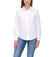 ELEVATE Camisa de manga larga Hamell, blusa sencilla para mujer, blusa de popelina, azul claro, negra o blanca