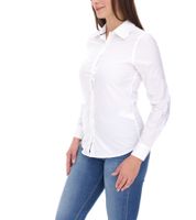 ELEVATE Camisa de manga larga Hamell, blusa sencilla para mujer, blusa de popelina, azul claro, negra o blanca