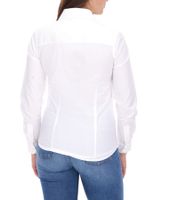 ELEVATE Camisa de manga larga Hamell, blusa sencilla para mujer, blusa de popelina, azul claro, negra o blanca
