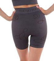 YOU DO YOU Damen Radhose Trainingshose gemusterte kurze Sport-Hose Yoga-Mode 904891 Grau/Schwarz