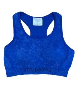 YOU DO YOU Damen Sport-BH Sport-Oberteil stylischer Trainings-BH Yoga-BH 904901 Blau