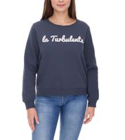 Pull en coton femme Les Les Tropeziennes, pull d'été avec inscription brodée, col rond, 1 122 0572C B Bleu marine