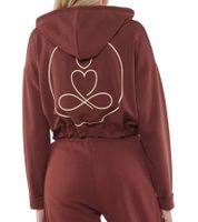 YOU DO YOU women's cropped hoodie with hood everyday sweater yoga fashion 905081 mahogany brown