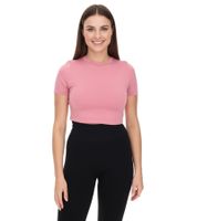 Camiseta corta de fitness para mujer YOU DO YOU, manga corta, 9056041, rosa viejo