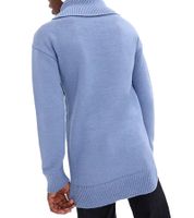 Ensemble pull et bonnet tricotés pour garçon, pull col roulé, pull norvégien 975979 bleu