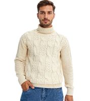 Suéter de punto para hombre, suéter de cuello alto con patrón de punto cable, suéter de invierno, tallas grandes 938114 beige Suéter de punto para hombre, suéter de cuello alto con patrón de punto cable, suéter de invierno, tallas grandes 938114 beige