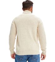 Suéter de punto para hombre, suéter de cuello alto con patrón de punto cable, suéter de invierno, tallas grandes 938114 beige Suéter de punto para hombre, suéter de cuello alto con patrón de punto cable, suéter de invierno, tallas grandes 938114 beige