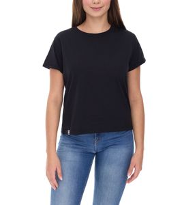 COURSE Damen T-Shirt mit Armaufschlag Sommer-Shirt Baumwoll-Oberteil Freizeit-Shirt 900799 Schwarz COURSE Damen T-Shirt mit Armaufschlag Sommer-Shirt Baumwoll-Oberteil Freizeit-Shirt 900799 Schwarz