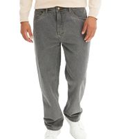 Warm Men's Thermal Jeans, High-Waist Straight Leg Denim Trousers in 5-Pocket Style, 968534 Gray