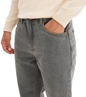 Warm Men's Thermal Jeans, High-Waist Straight Leg Denim Trousers in 5-Pocket Style, 968534 Gray