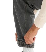 Warm Men's Thermal Jeans, High-Waist Straight Leg Denim Trousers in 5-Pocket Style, 968534 Gray