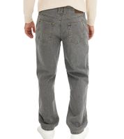 Warm Men's Thermal Jeans, High-Waist Straight Leg Denim Trousers in 5-Pocket Style, 968534 Gray
