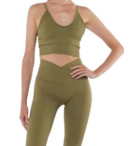 YOU DO YOU Damen Sport-BH Sport-Bustier Seamless Sport-Oberteil Yoga-BH 904951 Khaki