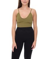 YOU DO YOU Women's Sports Bra Sports Bustier Seamless Sports Top Yoga Bra 904951 Khaki