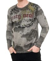 Herren Longsleeve im Batik-Stil Langarm-Shirt mit urbanen Print R-10140 Anthrazit Herren Longsleeve im Batik-Stil Langarm-Shirt mit urbanen Print R-10140 Anthrazit
