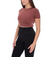 YOU DO YOU Damen T-Shirt im Cropped-Style Fitness-Top Kurzarm-Shirt Yoga-Mode 905041 Mahagoni-Braun YOU DO YOU Damen T-Shirt im Cropped-Style Fitness-Top Kurzarm-Shirt Yoga-Mode 905041 Mahagoni-Braun