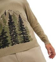 Herren Feinstrick-Pullover Rundhals-Pullover mit Wald und Berge-Muster Winter-Pulli Große Größen 971556 Khaki Herren Feinstrick-Pullover Rundhals-Pullover mit Wald und Berge-Muster Winter-Pulli Große Größen 971556 Khaki