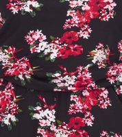 vestino Damen Jumpsuit mit Blumen-Print Sommer-Einteiler Langarm-Overall verstellbare Träger 900379 Schwarz