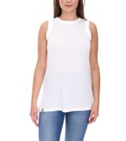 COURSE Damen Long-Top Rundhals-Shirt Sommer-Top Tank-Top Freizeit-Shirt 900789 Weiß