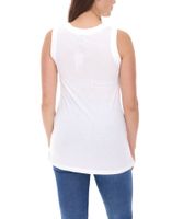 COURSE Damen Long-Top Rundhals-Shirt Sommer-Top Tank-Top Freizeit-Shirt 900789 Weiß