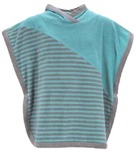 Poncho da bagno per bambini VOSSEN in cotone con stampa a righe, 110/140 cm, accappatoio e vestaglia 1702940001 blu/grigio