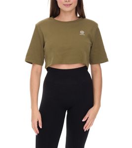 YOU DO YOU Damen T-Shirt im Cropped-Style Fitness-Top mit Rücken-Cut Out Baumwoll-Shirt 905051 Khaki YOU DO YOU Damen T-Shirt im Cropped-Style Fitness-Top mit Rücken-Cut Out Baumwoll-Shirt 905051 Khaki