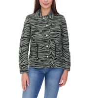 vestino Damen Übergangs-Jacke Baumwoll-Jacke mit Tiermuster Jeans-Sommer-Jacke 900810 Khaki/Schwarz