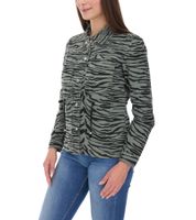 vestino Damen Übergangs-Jacke Baumwoll-Jacke mit Tiermuster Jeans-Sommer-Jacke 900810 Khaki/Schwarz