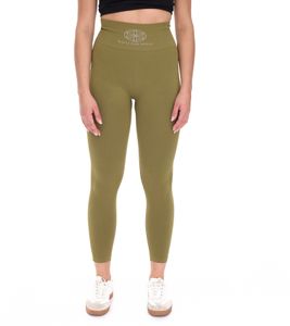 YOU DO YOU Damen Leggings modische Fitness-Hose mit Scrunch-Effekt Workout-Hose 905001 Khaki