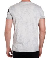 T-shirt homme imprimé Pillard et Exploitant, col rond, en coton, gris, R-15191