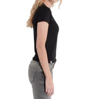 COURSE Damen T-Shirt Ripp-Shirt Sommer-Shirt Kurzarm-Shirt Freizeit-Shirt 900689 Schwarz