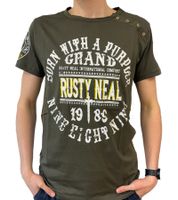 Men's T-Shirt with Born with a Purpose Print, Cotton Crew Neck T-Shirt R-15216 Khaki Men's T-Shirt with Born with a Purpose Print, Cotton Crew Neck T-Shirt R-15216 Khaki