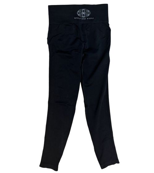 YOU DO YOU Damen Leggings modische Fitness-Hose mit Scrunch-Effekt Workout-Hose 905001 Schwarz