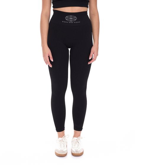 Legging femme YOU DO YOU pantalon fitness tendance effet froissé pantalon d'entraînement 905001 Noir