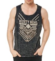 Herren Tank-Top im Vintage-Design Langarm-Shirt mit Urban-Print Sommer-Top R-10146 R-15247 Dunkel-Grau