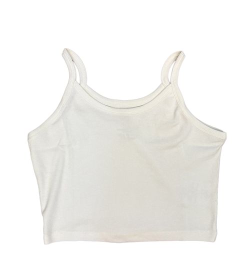 YOU DO YOU Damen Top im Cropped-Design Baumwoll-Shirt Tank-Top 904871 Weiß