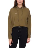 YOU DO YOU Damen Cropped-Hoodie mit Kapuze Alltags-Pullover Yoga-Mode 905081 Khaki