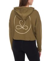 YOU DO YOU Damen Cropped-Hoodie mit Kapuze Alltags-Pullover Yoga-Mode 905081 Khaki