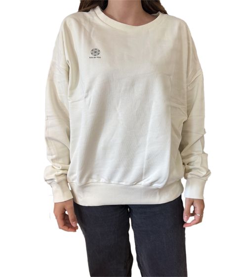 Suéter YOU DO YOU para mujer con estampado en la espalda, suéter de algodón, camisa de manga larga, moda de yoga 905071 blanco