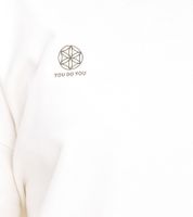 YOU DO YOU Damen Pullover mit Rücken-Print Baumwoll-Sweater Langarm-Shirt Yoga-Mode 905071 Weiß